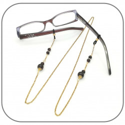 Embout de lunettes acier doré pour cordon chaîne fil