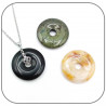 Pendentif Argent 925 Croix Celtique Donut Pierre naturelle 30mm