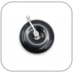 Pendentif Argent 925 Croix Celtique Donut Pierre naturelle 30mm