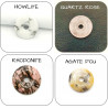 Pendentif Argent 925 Croix Celtique Donut Pierre naturelle 30mm