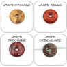 Pendentif Argent 925 Boucles entrelacées Donut Pierre naturelle 30mm