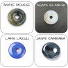 Pendentif Argent 925 Boucles entrelacées Donut Pierre naturelle 30mm