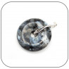 Pendentif Argent 925 Boucles entrelacées Donut Pierre naturelle 30mm