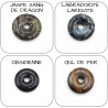 Pendentif Argent 925 Décor Zen Zircon Donut Pierre naturelle 30mm