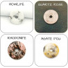 Pendentif Argent 925 Décor Zen Zircon Donut Pierre naturelle 30mm