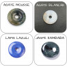 Pendentif Argent 925 Décor Zen Zircon Donut Pierre naturelle 30mm