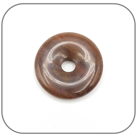 Pendentif Donut Agate marron chocolat Pierre naturelle - Modèle unique