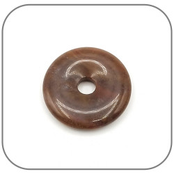 Pendentif Donut Agate marron chocolat Pierre naturelle - Modèle unique