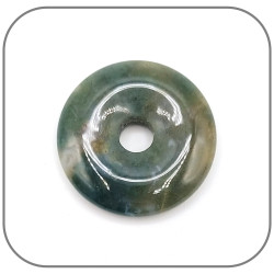 Pendentif Donut Agate verte Pierre naturelle - Modèle unique