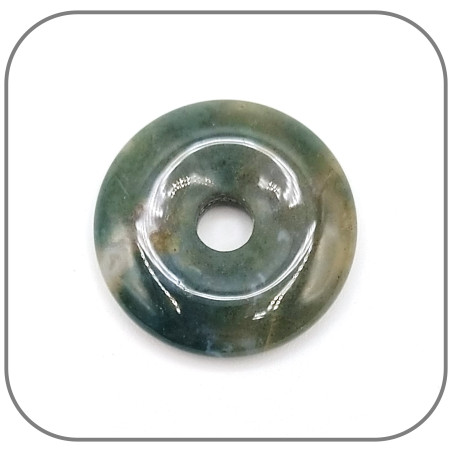 Pendentif Donut Agate verte Pierre naturelle - Modèle unique