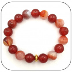 Bracelet Sardonyx et Agate rouge 8-10mm