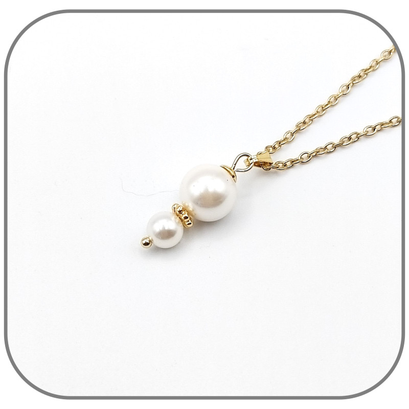 10 Perles En Nacre Blanche Opaque - Boules De 6mm - Lot Complet - Neuf