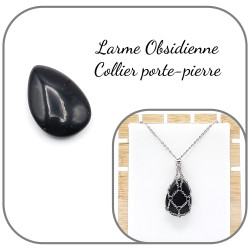 Obsidienne Goutte Pierre naturelle 3cm pour Collier Porte-Pierre