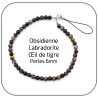 Chaîne Bracelet de Portable Pierre naturelle Labradorite Obsidienne Oeil de tigre