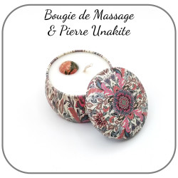 Bougie de Massage Unakite Pierre naturelle Option Collier Porte Pierre