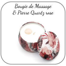 Bougie de Massage Quartz rose Pierre naturelle Option Collier Porte Pierre