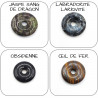 Pendentif Donut pierre naturelle 30mm Trèfle Argent 925 & Zircons