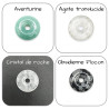 Pendentif Argent 925 Décor Zen Zircon Donut Pierre naturelle 30mm