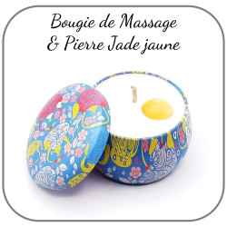 Bougie de Massage Jade jaune Pierre naturelle Option Collier Porte Pierre
