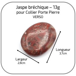 Jaspe Bréchique Ovale Pierre naturelle 3.7cm pour Collier Porte-Pierre