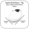 Agate dendritique Ovale Pierre naturelle 3.5cm pour Collier Porte-Pierre