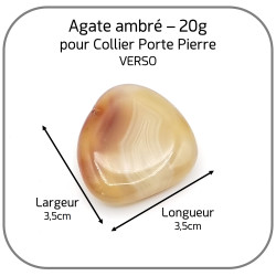 Agate ambrée Triangle Pierre naturelle 3.5cm pour Collier Porte-Pierre