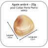 Agate ambrée Triangle Pierre naturelle 3.5cm pour Collier Porte-Pierre