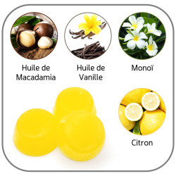 Savon surgras Tonifiant Macadamia Vanille Monoï Huile Essentielle de Citron