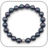 Bracelet Perle de Nacre noire 6-8-10mm