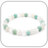 Bracelet Amazonite Pierre de Lune Cristal de roche Pierre du signe de la Vierge