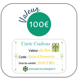 Carte Cadeau Virtuelle Pierres Energies Valeur 100€