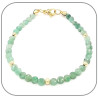 Bracelet Emeraude Pierre semi-précieuse | Monture acier doré, argent ou or rose