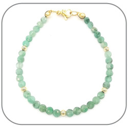 Bracelet Emeraude Pierre semi-précieuse | Monture acier doré, argent ou or rose