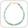 Bracelet Emeraude Pierre semi-précieuse | Monture acier doré, argent ou or rose