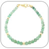 Bracelet Emeraude Pierre semi-précieuse | Monture acier doré, argent ou or rose