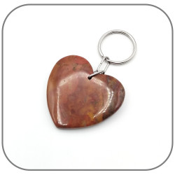 2en1 Porte clés & Pendentif Pierre naturelle Jaspe polychrome