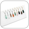 Pendentif Pierre naturelle goutte au choix, Acier argent ou doré