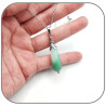 Pendentif Pierre naturelle goutte au choix, Acier argent ou doré