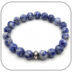 Bracelet Pierre naturelle Sodalite Veines blanches 8mm